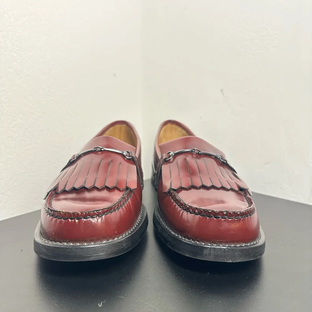 GH Bass & Co Weejuns Fringe Horsebit Loafers Dress Shoes Women’s 9.5 Burgundy - Picture 5 of 12